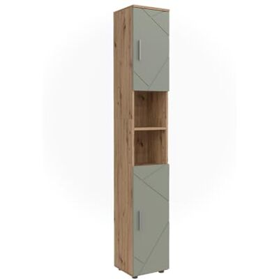 Vicco Meuble Salle de Bain Irma, Vert Sauge, 30x192cm, Grand Espace de Rangement du Haut en Bas, idéal pour Serviettes et Produits de Soin - Publicité Vicco Meuble Salle de Bain Irma, Vert Sauge, 30x192cm, Grand Espace de Rangement du Haut en Bas, idéal pour Serviettes et Produits de Soin - Publicité