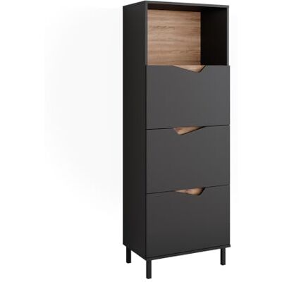 Vicco Commode Marelle, Anthracite/Artisan, 60x169.5cm avec 4 Compartiments, pour Le Rangement des vêtements et des Articles ménagers - Publicité Vicco Commode Marelle, Anthracite/Artisan, 60x169.5cm avec 4 Compartiments, pour Le Rangement des vêtements et des Articles ménagers - Publicité