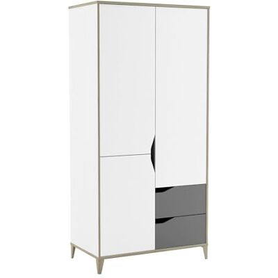 Demeyere Armoire 2 Portes Genius Blanc et Gris 88,9 x 50,1 x 184,6 cm - Publicité Demeyere Armoire 2 Portes Genius Blanc et Gris 88,9 x 50,1 x 184,6 cm - Publicité