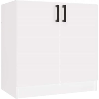 CDF Meuble bas de cuisine Katia D-80, blanc, moderne, avec double porte et étagère pour ustensiles, 80 cm de large, 45,5 cm de profondeur, 82 cm de haut - Publicité CDF Meuble bas de cuisine Katia D-80, blanc, moderne, avec double porte et étagère pour ustensiles, 80 cm de large, 45,5 cm de profondeur, 82 cm de haut - Publicité