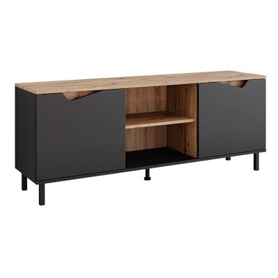 Vicco Meuble TV Marelle, Anthracite/Artisan, 150x60cm avec 2 Portes, Convient comme Meuble TV ou Meuble multimédia - Publicité Vicco Meuble TV Marelle, Anthracite/Artisan, 150x60cm avec 2 Portes, Convient comme Meuble TV ou Meuble multimédia - Publicité
