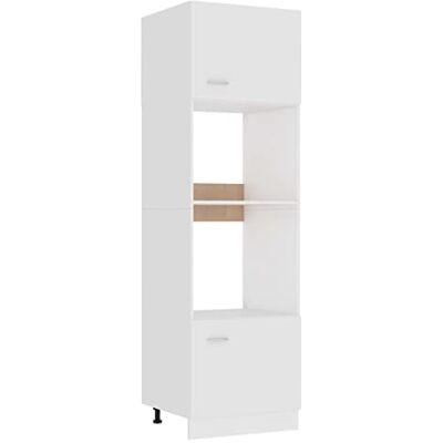 vidaXL Meuble Micro-Ondes Lyon Blanc 60 x 57 x 207 cm Bois d'ingénierie - Publicité vidaXL Meuble Micro-Ondes Lyon Blanc 60 x 57 x 207 cm Bois d'ingénierie - Publicité