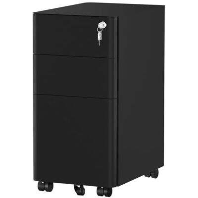 YITAHOME Armoire de classement à 3 tiroirs verrouillable, pour Bureau à Domicile avec Roue, Armoire de Bureau pour Lettre/légal/A4, entièrement assemblée, Noir, 30 x 45 x 61 cm - Publicité YITAHOME Armoire de classement à 3 tiroirs verrouillable, pour Bureau à Domicile avec Roue, Armoire de Bureau pour Lettre/légal/A4, entièrement assemblée, Noir, 30 x 45 x 61 cm - Publicité