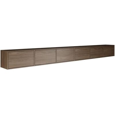 Selsey Meuble TV Suspendu 300 cm Design Minimaliste Moderne Noyer du Wisconsin Mat 6 Portes Abattantes avec Système Push-to-Open Structure Murale pour Gain d'Espace Fabriqué en Europe - Publicité Selsey Meuble TV Suspendu 300 cm Design Minimaliste Moderne Noyer du Wisconsin Mat 6 Portes Abattantes avec Système Push-to-Open Structure Murale pour Gain d'Espace Fabriqué en Europe - Publicité