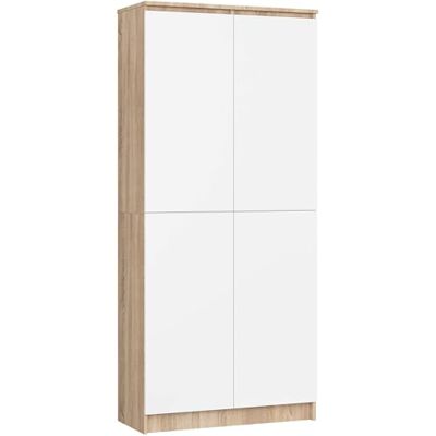 AKORD Armoire Bibliothèque de Bureau Rangement CLP 80 cm 8 étagères et 2 Portes Meuble pour Salon, Chambre Minimaliste Panneau Stratifié 16mm Grand Couleur Sonoma/Blanc - Publicité AKORD Armoire Bibliothèque de Bureau Rangement CLP 80 cm 8 étagères et 2 Portes Meuble pour Salon, Chambre Minimaliste Panneau Stratifié 16mm Grand Couleur Sonoma/Blanc - Publicité