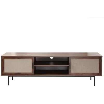 Calicosy Meuble TV décor Noyer tissu véritable L 140 cm Pratique Peu encombrant Salon 39,5 cm x 140 cm x 45 cm - Publicité Calicosy Meuble TV décor Noyer tissu véritable L 140 cm Pratique Peu encombrant Salon 39,5 cm x 140 cm x 45 cm - Publicité