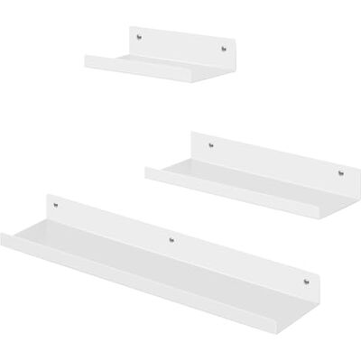 EUGAD Étagère Murale, Lot de 3, Tablette Murale, en Métal, Style Industriel, pour Salon, Cuisine, Chambre, Blanc - Publicité EUGAD Étagère Murale, Lot de 3, Tablette Murale, en Métal, Style Industriel, pour Salon, Cuisine, Chambre, Blanc - Publicité