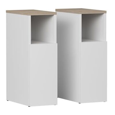 Vicco Table de Nuit Enton, Blanc/Sonoma, Set de 2 pièces, Convient comme Surface de Rangement à côté du lit - Publicité Vicco Table de Nuit Enton, Blanc/Sonoma, Set de 2 pièces, Convient comme Surface de Rangement à côté du lit - Publicité