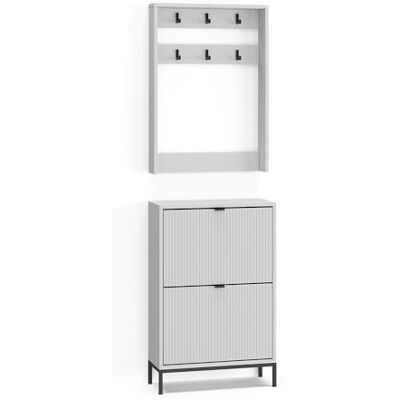 Vicco Armoire Eliza, Blanc, 60x92cm Set, 2 pièces, à Monter au Mur avec étagère et patères - Publicité Vicco Armoire Eliza, Blanc, 60x92cm Set, 2 pièces, à Monter au Mur avec étagère et patères - Publicité