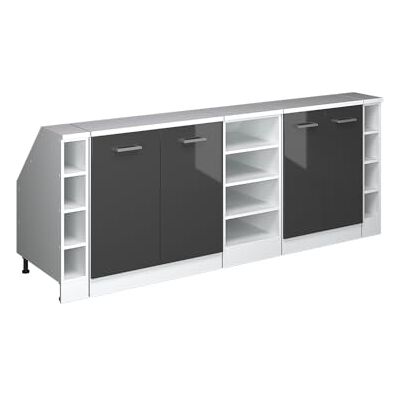 Vicco Meuble sous Pente R-Line, Anthracite Haute Brillance, 210cm Lot de 5 caissons 60 cm de Profondeur, Convient aux Murs inclinés et à Une Installation de Cuisine Variable - Publicité Vicco Meuble sous Pente R-Line, Anthracite Haute Brillance, 210cm Lot de 5 caissons 60 cm de Profondeur, Convient aux Murs inclinés et à Une Installation de Cuisine Variable - Publicité