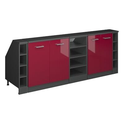 Vicco Meuble sous Pente R-Line, Rouge Brillant, 210cm Lot de 5 caissons 60 cm de Profondeur, Convient aux Murs inclinés et à Une Installation de Cuisine Variable - Publicité Vicco Meuble sous Pente R-Line, Rouge Brillant, 210cm Lot de 5 caissons 60 cm de Profondeur, Convient aux Murs inclinés et à Une Installation de Cuisine Variable - Publicité