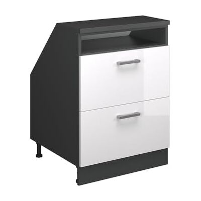 Vicco Meuble sous Pente R-Line, Blanc Haute Brillance, 60cm 2 tiroirs, 60 cm de Profondeur, pour Une Combinaison Libre au Sein de systèmes de Cuisine modulaires - Publicité Vicco Meuble sous Pente R-Line, Blanc Haute Brillance, 60cm 2 tiroirs, 60 cm de Profondeur, pour Une Combinaison Libre au Sein de systèmes de Cuisine modulaires - Publicité