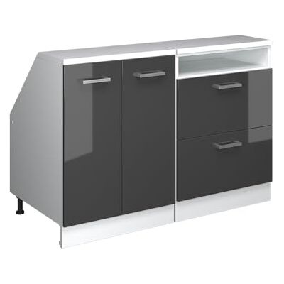 Vicco Meuble sous Pente R-Line, Anthracite Haute Brillance, 120cm Lot de 2 caissons 60 cm de Profondeur, Convient aux Murs inclinés et à Une Installation de Cuisine Variable - Publicité Vicco Meuble sous Pente R-Line, Anthracite Haute Brillance, 120cm Lot de 2 caissons 60 cm de Profondeur, Convient aux Murs inclinés et à Une Installation de Cuisine Variable - Publicité