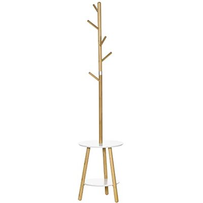 HOMCOM Porte-manteau sur pied 2-en-1 armoire d'entrée 5 crochets 2 étagères design contemporain cosy 39,5 x 39,5 x 171 cm bois de bambou massif - Publicité HOMCOM Porte-manteau sur pied 2-en-1 armoire d'entrée 5 crochets 2 étagères design contemporain cosy 39,5 x 39,5 x 171 cm bois de bambou massif - Publicité