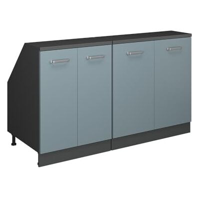 Vicco Meuble sous Pente R-Line, Bleu-Gris, 140cm Lot de 2 caissons 60 cm de Profondeur, Convient aux Murs inclinés et à Une Installation de Cuisine Variable - Publicité Vicco Meuble sous Pente R-Line, Bleu-Gris, 140cm Lot de 2 caissons 60 cm de Profondeur, Convient aux Murs inclinés et à Une Installation de Cuisine Variable - Publicité