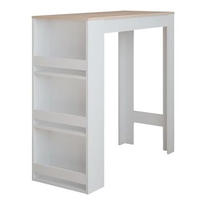 Vicco Table de Bar Repose, Blanc/Sonoma, 45x110cm, avec Compartiments de Rangement pour ustensiles de Cuisine - Publicité Vicco Table de Bar Repose, Blanc/Sonoma, 45x110cm, avec Compartiments de Rangement pour ustensiles de Cuisine - Publicité