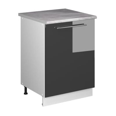 Vicco Meuble Bas de Cuisine Fame-Line, Anthracite Haute Brillance/Blanc, 60cm 1 Porte avec Plan de Travail - Publicité Vicco Meuble Bas de Cuisine Fame-Line, Anthracite Haute Brillance/Blanc, 60cm 1 Porte avec Plan de Travail - Publicité