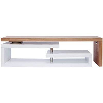 Miliboo Meuble TV Design modulable Blanc et Bois Clair chêne L255 cm Max - Publicité Miliboo Meuble TV Design modulable Blanc et Bois Clair chêne L255 cm Max - Publicité