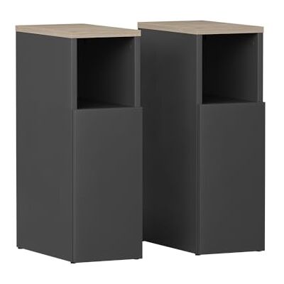 Vicco Table de Nuit Enton, Anthracite/Sonoma, Set de 2 pièces, Convient comme Surface de Rangement à côté du lit - Publicité Vicco Table de Nuit Enton, Anthracite/Sonoma, Set de 2 pièces, Convient comme Surface de Rangement à côté du lit - Publicité