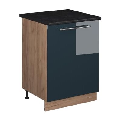 Vicco Meuble Bas de Cuisine Fame-Line, Bleu foncé Brillant/Chêne de Force doré, 60cm 1 Porte avec Plan de Travail - Publicité Vicco Meuble Bas de Cuisine Fame-Line, Bleu foncé Brillant/Chêne de Force doré, 60cm 1 Porte avec Plan de Travail - Publicité