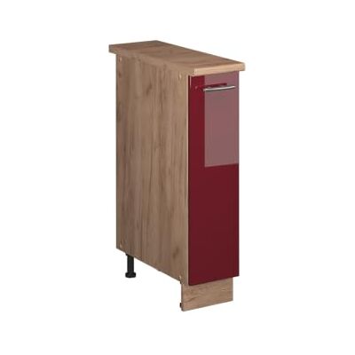 Vicco Meuble de Cuisine Fame-Line, Rouge Bordeaux Haute Brillance/Chêne de Force doré, 20cm, PT Chêne, à Combiner avec d'autres modules de la série Fame-Line - Publicité Vicco Meuble de Cuisine Fame-Line, Rouge Bordeaux Haute Brillance/Chêne de Force doré, 20cm, PT Chêne, à Combiner avec d'autres modules de la série Fame-Line - Publicité
