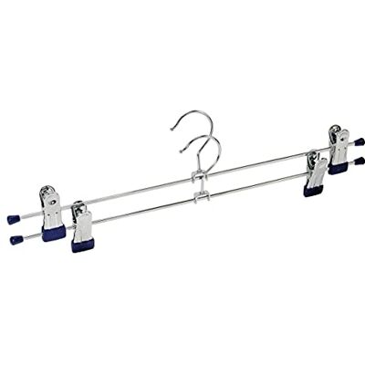 WENKO Cintres à Pinces Snap 40 Set de 2 cintres pour vêtements, Clips coulissants, Métal chromé, 40 x 10.5 x 2.5 cm, Argent Brillant - Publicité WENKO Cintres à Pinces Snap 40 Set de 2 cintres pour vêtements, Clips coulissants, Métal chromé, 40 x 10.5 x 2.5 cm, Argent Brillant - Publicité
