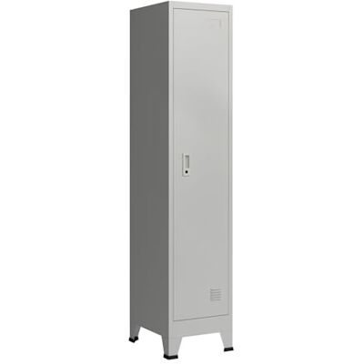 Helloshop26 Casier de Bureau Armoire Meuble de Rangement pour Bureau Atelier Chambre Acier métallique avec 1 Porte Acier laqué 180 x 38 x 45 cm Gris 03_0006345 - Publicité Helloshop26 Casier de Bureau Armoire Meuble de Rangement pour Bureau Atelier Chambre Acier métallique avec 1 Porte Acier laqué 180 x 38 x 45 cm Gris 03_0006345 - Publicité