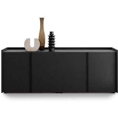 MOBILI FIVER , Meuble Bas Romina (183,6x36x70 cm), 4 Portes, Frêne Noir, 183.6 cmx36 cmx70 cm, Mélaminé/Fer, Buffet pour Salle à Manger et Salon, Made in Italy - Publicité MOBILI FIVER , Meuble Bas Romina (183,6x36x70 cm), 4 Portes, Frêne Noir, 183.6 cmx36 cmx70 cm, Mélaminé/Fer, Buffet pour Salle à Manger et Salon, Made in Italy - Publicité