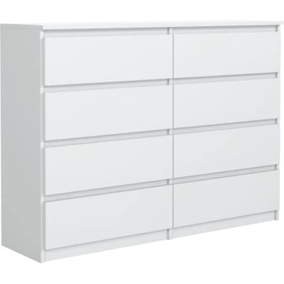 meble masztalerz Commode Chambre avec 8 Tiroirs Meuble de Rangement pour Salon et Entrée Couloir Spacieuse et Design Blanc 120x101,5x39 cm - Publicité meble masztalerz Commode Chambre avec 8 Tiroirs Meuble de Rangement pour Salon et Entrée Couloir Spacieuse et Design Blanc 120x101,5x39 cm - Publicité