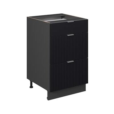 Vicco Meuble Cuisine Fame-Line, Noir rayé, 50cm sans PT, à Combiner avec d'autres modules de la série Fame-Line - Publicité Vicco Meuble Cuisine Fame-Line, Noir rayé, 50cm sans PT, à Combiner avec d'autres modules de la série Fame-Line - Publicité