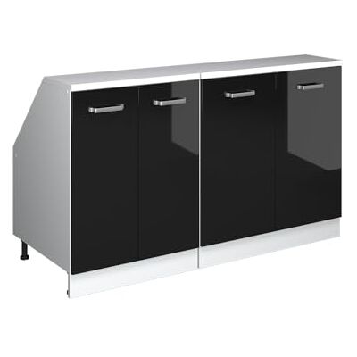 Vicco Meuble sous Pente R-Line, Noir Haute Brillance, 140cm Lot de 2 caissons 60 cm de Profondeur, Convient aux Murs inclinés et à Une Installation de Cuisine Variable - Publicité Vicco Meuble sous Pente R-Line, Noir Haute Brillance, 140cm Lot de 2 caissons 60 cm de Profondeur, Convient aux Murs inclinés et à Une Installation de Cuisine Variable - Publicité