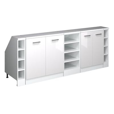 Vicco Meuble sous Pente R-Line, Blanc Haute Brillance, 210cm Lot de 5 caissons 60 cm de Profondeur, Convient aux Murs inclinés et à Une Installation de Cuisine Variable - Publicité Vicco Meuble sous Pente R-Line, Blanc Haute Brillance, 210cm Lot de 5 caissons 60 cm de Profondeur, Convient aux Murs inclinés et à Une Installation de Cuisine Variable - Publicité