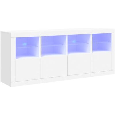 vidaXL Buffet avec lumières LED blanc 163x37x67 cm - Publicité vidaXL Buffet avec lumières LED blanc 163x37x67 cm - Publicité