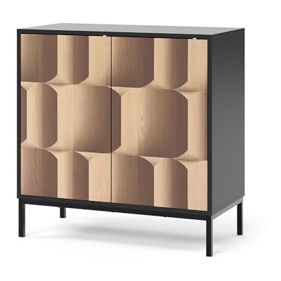 Vicco Sideboard Eliza, Noir/chêne, 80x81.2cm avec 2 Portes, Mécanisme Push-to-Open et Surface Facile d’Entretien - Publicité Vicco Sideboard Eliza, Noir/chêne, 80x81.2cm avec 2 Portes, Mécanisme Push-to-Open et Surface Facile d’Entretien - Publicité