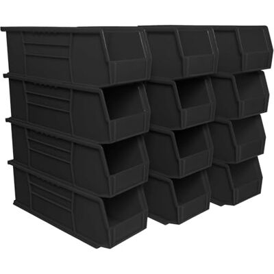 Akro-Mils 30234 AkroBins Plastic Storage Bins, Space-Saving Stackable Bins for Garage, Pantry, Craft Organization, 37,5 cm x 14 cm x 12,7 cm, Black, 12-Pack - Publicité Akro-Mils 30234 AkroBins Plastic Storage Bins, Space-Saving Stackable Bins for Garage, Pantry, Craft Organization, 37,5 cm x 14 cm x 12,7 cm, Black, 12-Pack - Publicité