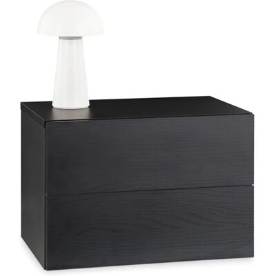 IDIMEX Chevet Suspendu Florent en Bois Coloris frêne Noir avec 2 tiroirs sans poignée étagère Murale avec matériel de Fixation fourni - Publicité IDIMEX Chevet Suspendu Florent en Bois Coloris frêne Noir avec 2 tiroirs sans poignée étagère Murale avec matériel de Fixation fourni - Publicité