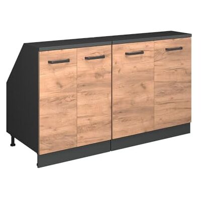 Vicco Meuble sous Pente R-Line, Chêne de Force doré, 140cm Lot de 2 caissons 60 cm de Profondeur, Convient aux Murs inclinés et à Une Installation de Cuisine Variable - Publicité Vicco Meuble sous Pente R-Line, Chêne de Force doré, 140cm Lot de 2 caissons 60 cm de Profondeur, Convient aux Murs inclinés et à Une Installation de Cuisine Variable - Publicité