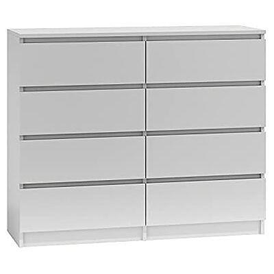 3XE LIVING Commode Blanche 8 Tiroirs - Meuble de rangement - Publicité 3XE LIVING Commode Blanche 8 Tiroirs - Meuble de rangement - Publicité