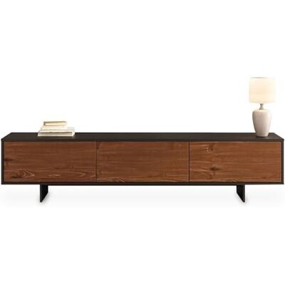 IDIMEX Meuble TV ARTO L 184 cm avec 3 Portes en Bois Couleur Noir et Châtaignier, pour Téléviseur de 32 à 80 Pouces, Rangement Bas pour Salon Moderne, Ouverture Push-to-Open - Publicité IDIMEX Meuble TV ARTO L 184 cm avec 3 Portes en Bois Couleur Noir et Châtaignier, pour Téléviseur de 32 à 80 Pouces, Rangement Bas pour Salon Moderne, Ouverture Push-to-Open - Publicité