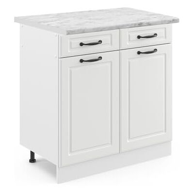 Vicco Meuble Cuisine R-Line, Blanc Campagne, 80cm, PT Marbre, pour Une Combinaison Libre au Sein de systèmes de Cuisine modulaires - Publicité Vicco Meuble Cuisine R-Line, Blanc Campagne, 80cm, PT Marbre, pour Une Combinaison Libre au Sein de systèmes de Cuisine modulaires - Publicité