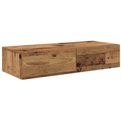 vidaXL Étagère Murale avec tiroirs Vieux Bois Bois d'ingénierie, étagère Murale avec Armoire, Meuble de Rangement Mural, Armoire de Rangement Flottante - Publicité vidaXL Étagère Murale avec tiroirs Vieux Bois Bois d'ingénierie, étagère Murale avec Armoire, Meuble de Rangement Mural, Armoire de Rangement Flottante - Publicité