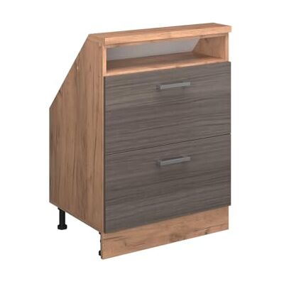 Vicco Meuble de Rangement sous Pente Rion, Gris Noble/Chêne de Force doré, L60 x P46 cm avec 2 tiroirs, Gain de Place pour Les pièces mansardées - Publicité Vicco Meuble de Rangement sous Pente Rion, Gris Noble/Chêne de Force doré, L60 x P46 cm avec 2 tiroirs, Gain de Place pour Les pièces mansardées - Publicité