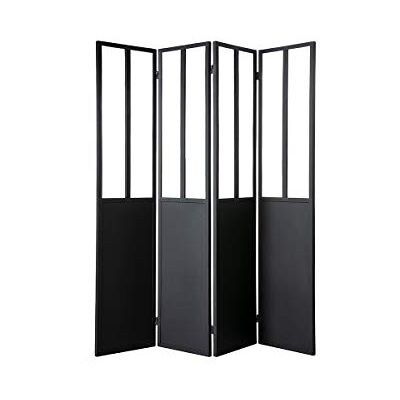 Miliboo Verrière Atelier paravent Industriel en métal Noir et Verre 4 vantaux L160 cm Rack - Publicité Miliboo Verrière Atelier paravent Industriel en métal Noir et Verre 4 vantaux L160 cm Rack - Publicité
