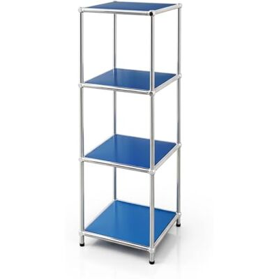 KARAT Étagère métallique Concept Epuré MK-005 Étagère Ouverte d’appoint et de Rangement à 4 Niveaux, pour Chambre à Coucher, sdb et Salon L30 × P30 × H89 cm (Bleu) - Publicité KARAT Étagère métallique Concept Epuré MK-005 Étagère Ouverte d’appoint et de Rangement à 4 Niveaux, pour Chambre à Coucher, sdb et Salon L30 × P30 × H89 cm (Bleu) - Publicité
