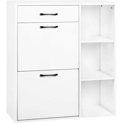 WOLTU Meuble à Chaussures avec Tiroir et Compartiments Rabattables et Ouverts, Armoire à Chaussures à 3 Niveaux, Étroit et Haut, en Bois Composé, 80,2x90x30cm, Blanc - Publicité WOLTU Meuble à Chaussures avec Tiroir et Compartiments Rabattables et Ouverts, Armoire à Chaussures à 3 Niveaux, Étroit et Haut, en Bois Composé, 80,2x90x30cm, Blanc - Publicité
