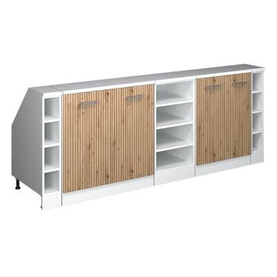 Vicco Meuble sous Pente R-Line, Chêne Artisan, 210cm Lot de 5 caissons 60 cm de Profondeur, Convient aux Murs inclinés et à Une Installation de Cuisine Variable - Publicité Vicco Meuble sous Pente R-Line, Chêne Artisan, 210cm Lot de 5 caissons 60 cm de Profondeur, Convient aux Murs inclinés et à Une Installation de Cuisine Variable - Publicité