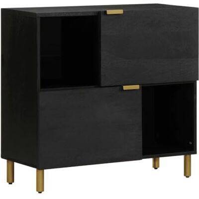 Tomostar Buffet Cuisine, Buffet Bas Meuble de Rangement Salon Noir 80x33x75 cm Bois d'ingénierie - Publicité Tomostar Buffet Cuisine, Buffet Bas Meuble de Rangement Salon Noir 80x33x75 cm Bois d'ingénierie - Publicité