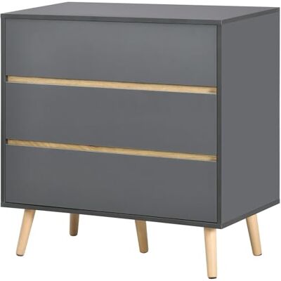 HOMCOM Commode 5 tiroirs, Meuble de Rangement sans poignée, Style scandinave, Commode pour Chambre à Coucher, Salon, Couloir, 80 x 40 x 80 cm, Gris - Publicité HOMCOM Commode 5 tiroirs, Meuble de Rangement sans poignée, Style scandinave, Commode pour Chambre à Coucher, Salon, Couloir, 80 x 40 x 80 cm, Gris - Publicité