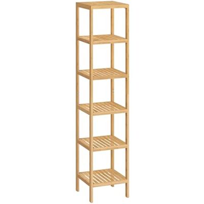 SONGMICS Étagère de Salle de Bain à 6 Niveaux en Bambou, Étagère de Rangement, Multifonctionnelle, Étagère d'angle, pour Cuisine, Salon, Chambre, Couloir, Beige Natural BCB056YL01 - Publicité SONGMICS Étagère de Salle de Bain à 6 Niveaux en Bambou, Étagère de Rangement, Multifonctionnelle, Étagère d'angle, pour Cuisine, Salon, Chambre, Couloir, Beige Natural BCB056YL01 - Publicité