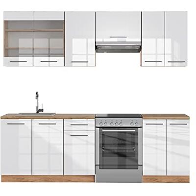 Vicco Cuisine Fame-Line, Blanc Brillant/Chêne doré, 240cm, PT Chêne, pour Une Extension personnalisée avec des modules complémentaires adaptés - Publicité Vicco Cuisine Fame-Line, Blanc Brillant/Chêne doré, 240cm, PT Chêne, pour Une Extension personnalisée avec des modules complémentaires adaptés - Publicité